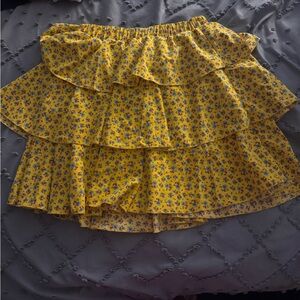 Nino Balcutti Yellow Floral Mini Skirt